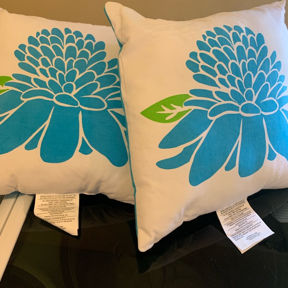 2 decorative pillows
